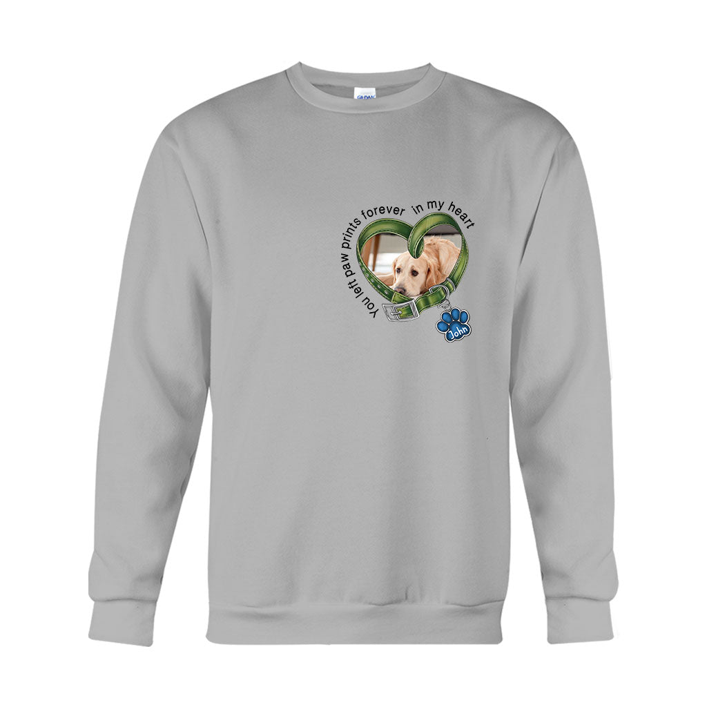 Tu as laissé des empreintes de pattes à jamais dans mon cœur - T-shirt et sweat à capuche personnalisés pour chien