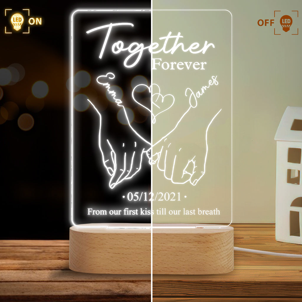 Together Forever - Personalized Couple Shaped Plaque Light Base