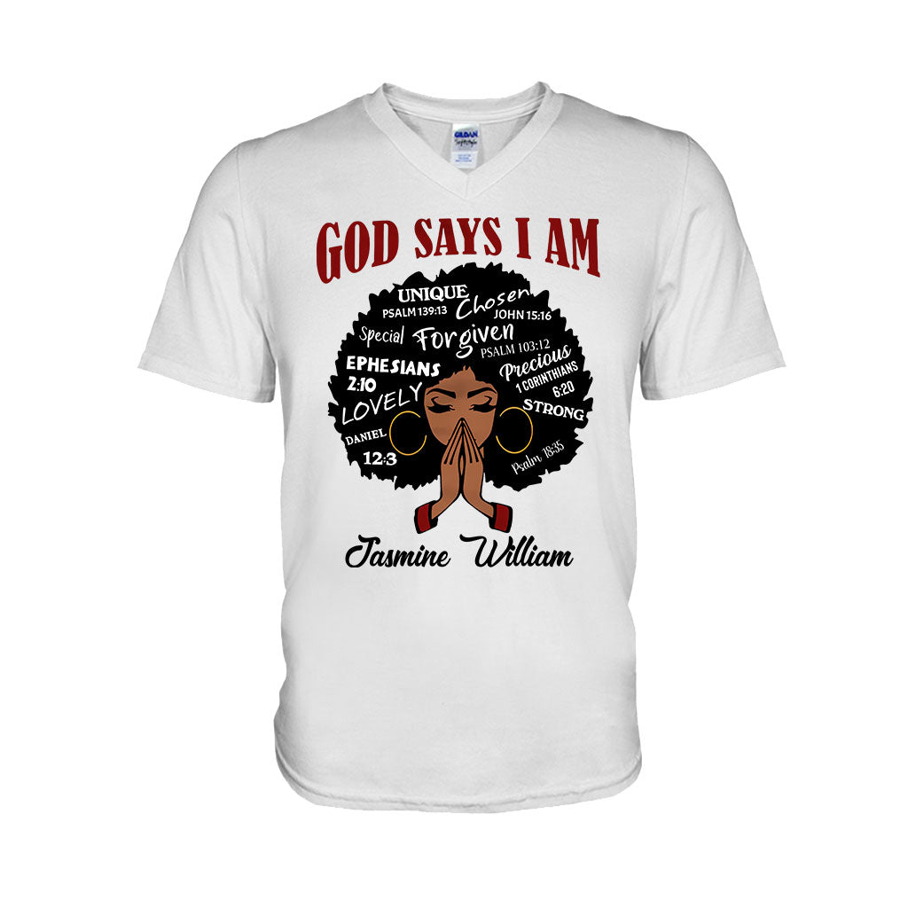 Dieu dit que je suis - T-shirt et sweat à capuche personnalisés pour afro-américains