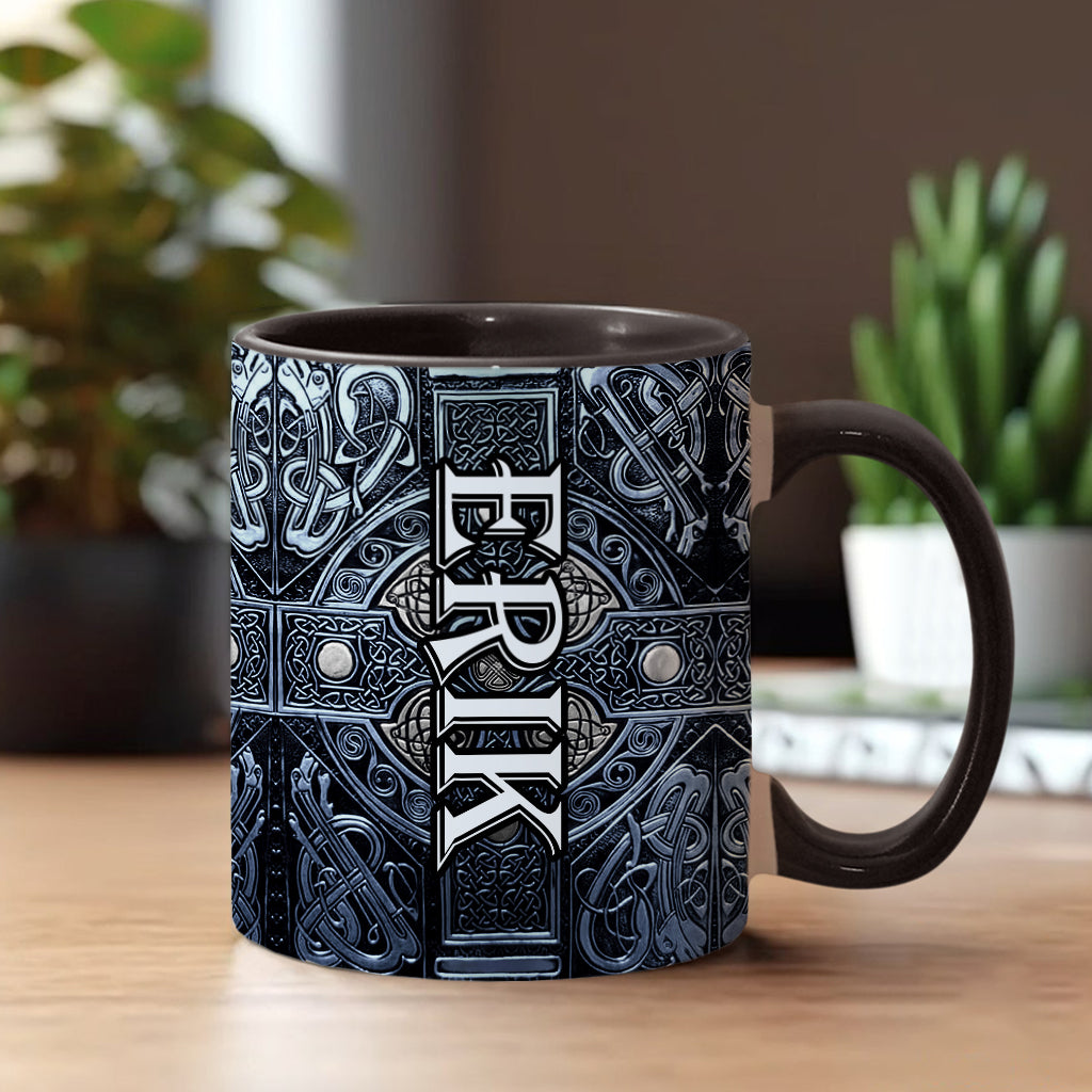 Stolzer Wikinger-Papa/Großvater – Personalisierte Tasse mit Wikinger-Akzent
