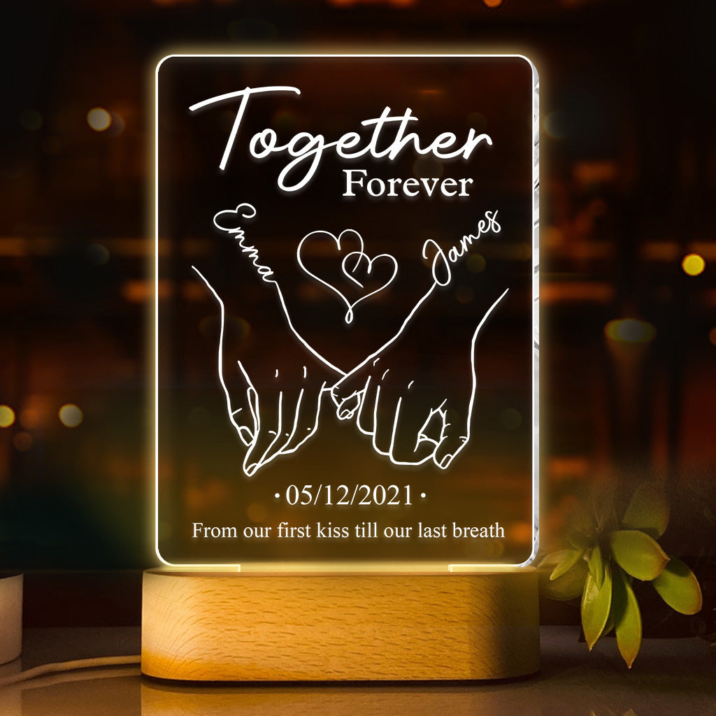 Together Forever - Personalized Couple Shaped Plaque Light Base