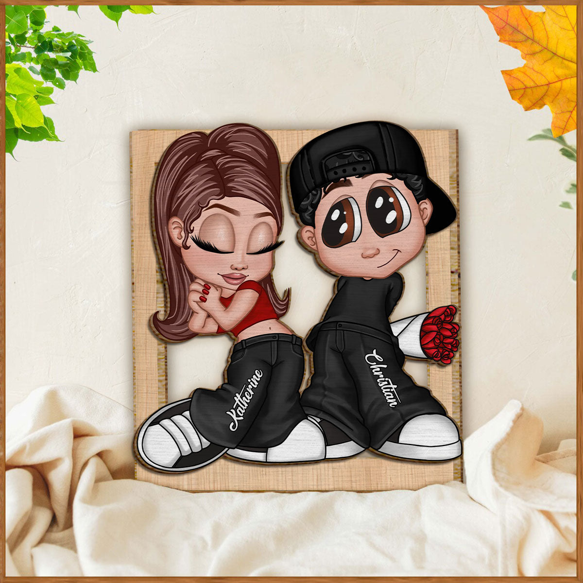 Y2K Couple - Personalized Couple 2 Layered Wood Sign / Wood Plaque