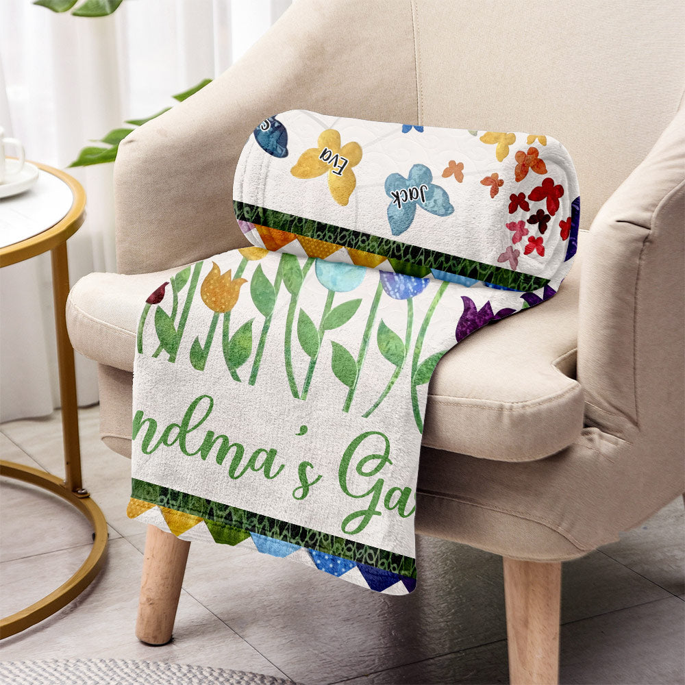 Grandma's Garden - Personalized Grandma Blanket