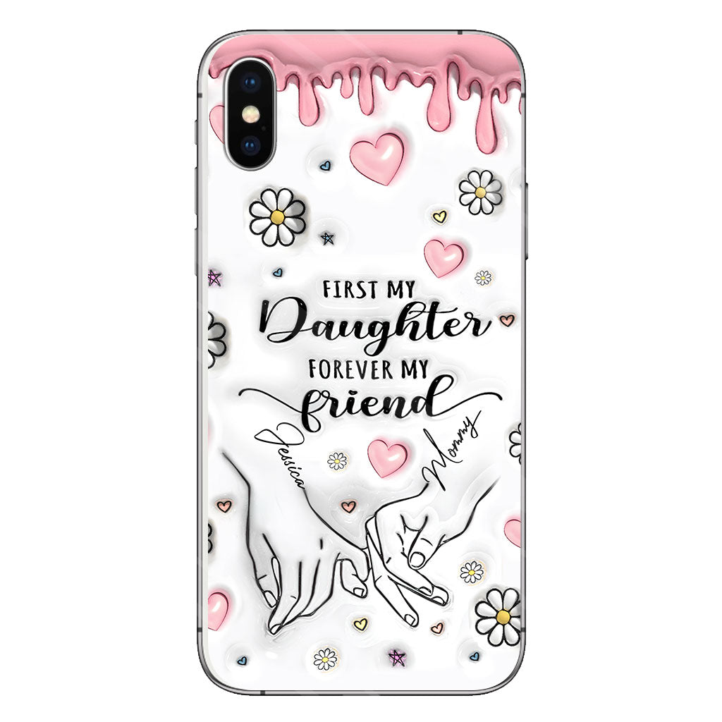 First My Mother Forever My Friend - Personalized Mother Clear Phone Case