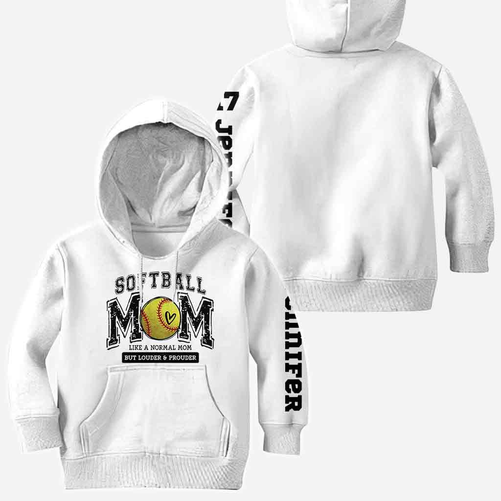 Softball Mom Louder Prouder - Personalized Softball All Over Shirt