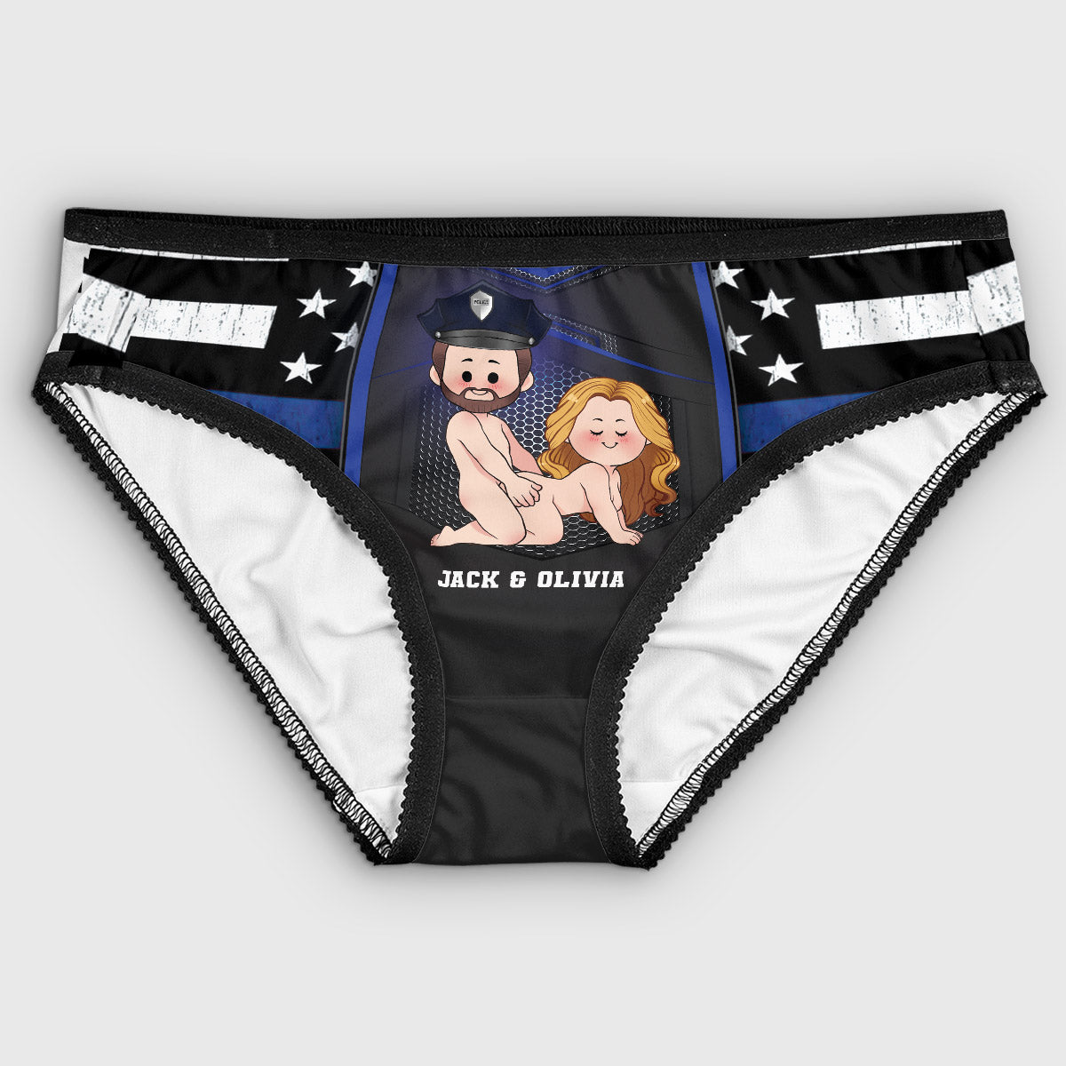 I Do Love The Police - Personalized Police Officer Lace Border Women Briefs And Men’s Boxer Briefs