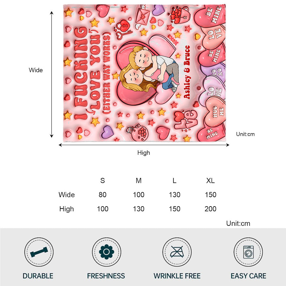 I Love You - Personalized Couple Blanket