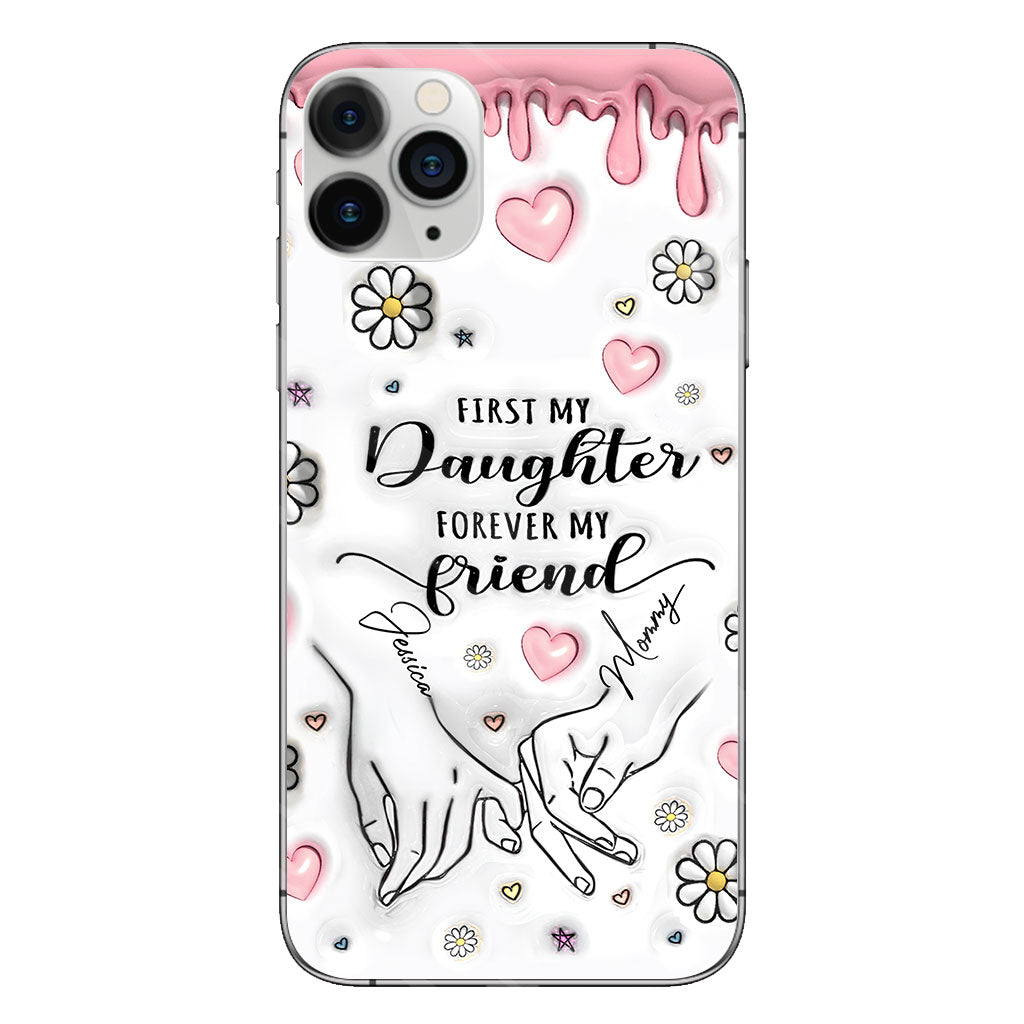 First My Mother Forever My Friend - Personalized Mother Clear Phone Case