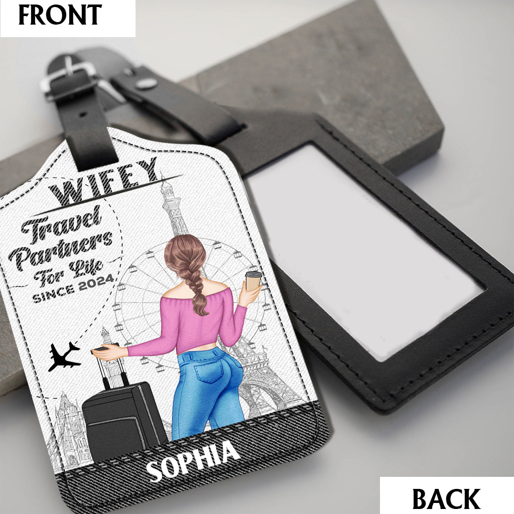 Travel Partners For Life - Personalized Travelling Leather Luggage Tag