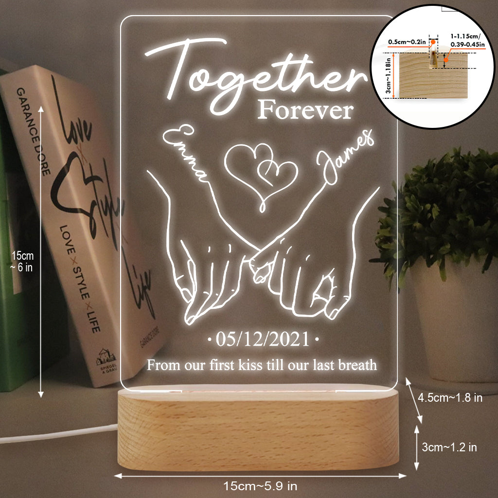 Together Forever - Personalized Couple Shaped Plaque Light Base