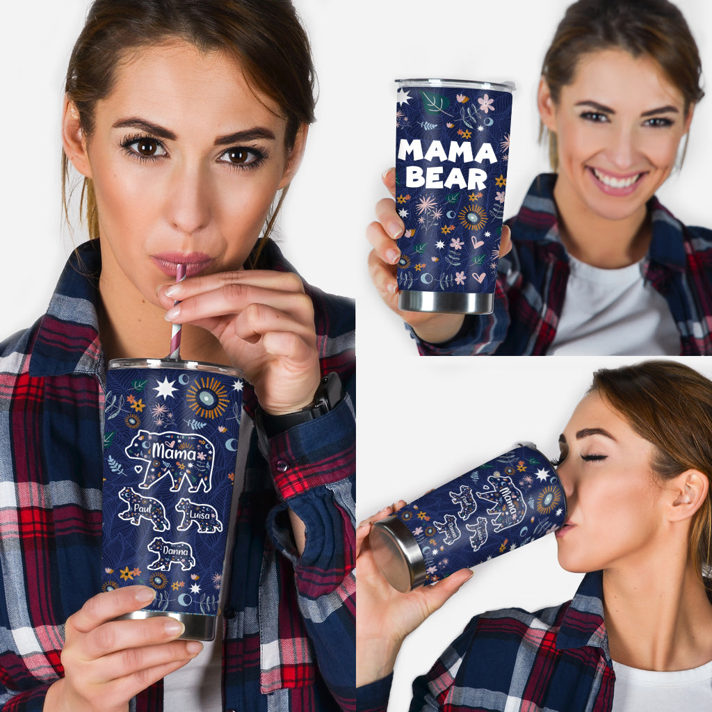 Mama Bear Floral - Personalized Mother Tumbler