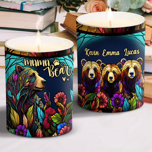 Mama Bear - Personalized Mother Candle With Wooden Lid