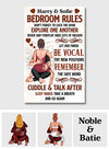 Bedroom&#39;s Rule Don&#39;t Forget To Lock The Door - Personalized Couple Canvas And Poster