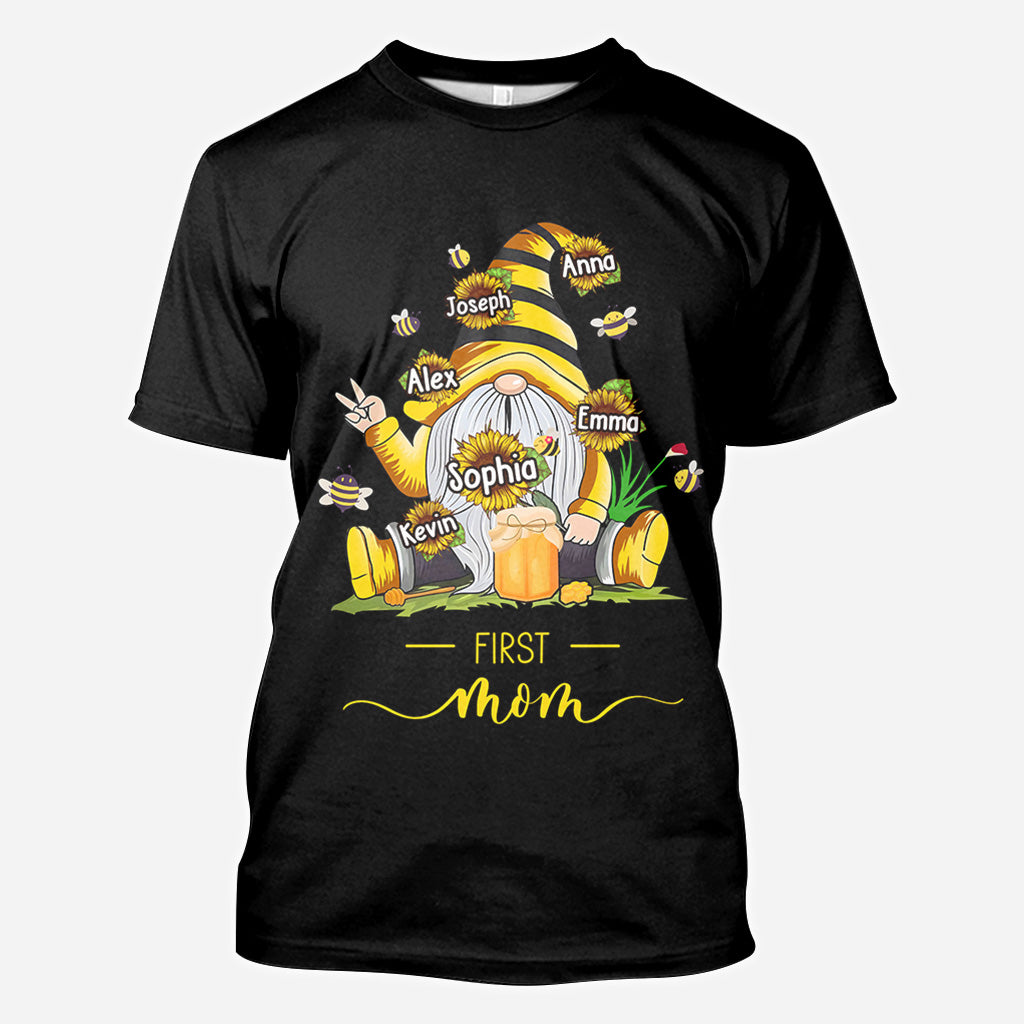 First Mother Now Grandma With Any Kid Name - Personalized Mother All Over Shirt