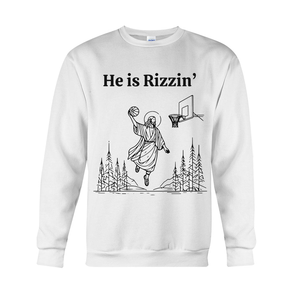He Is Rizzin - Basketball T-shirt And Hoodie