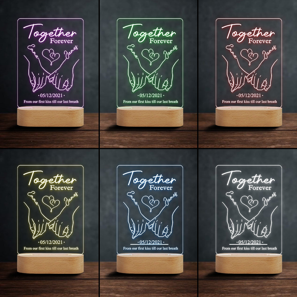 Together Forever - Personalized Couple Shaped Plaque Light Base