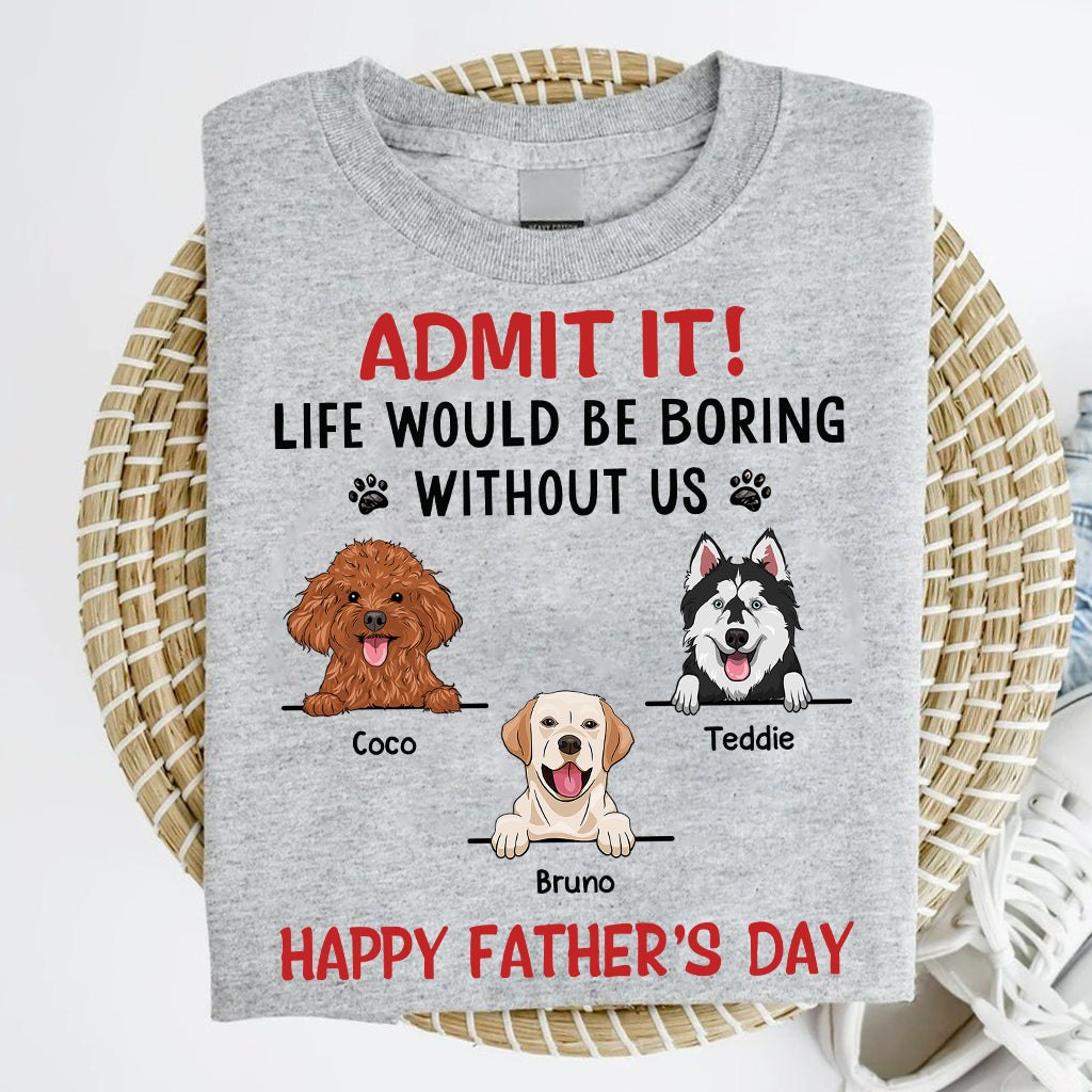 Happy Father's Day To The Best Dog Dad - Personalized Father T-shirt And Hoodie