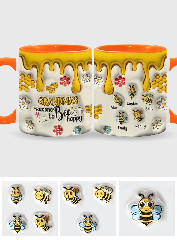 Omas Gründe, glücklich zu sein – Personalisierte Tasse mit Oma-Akzent