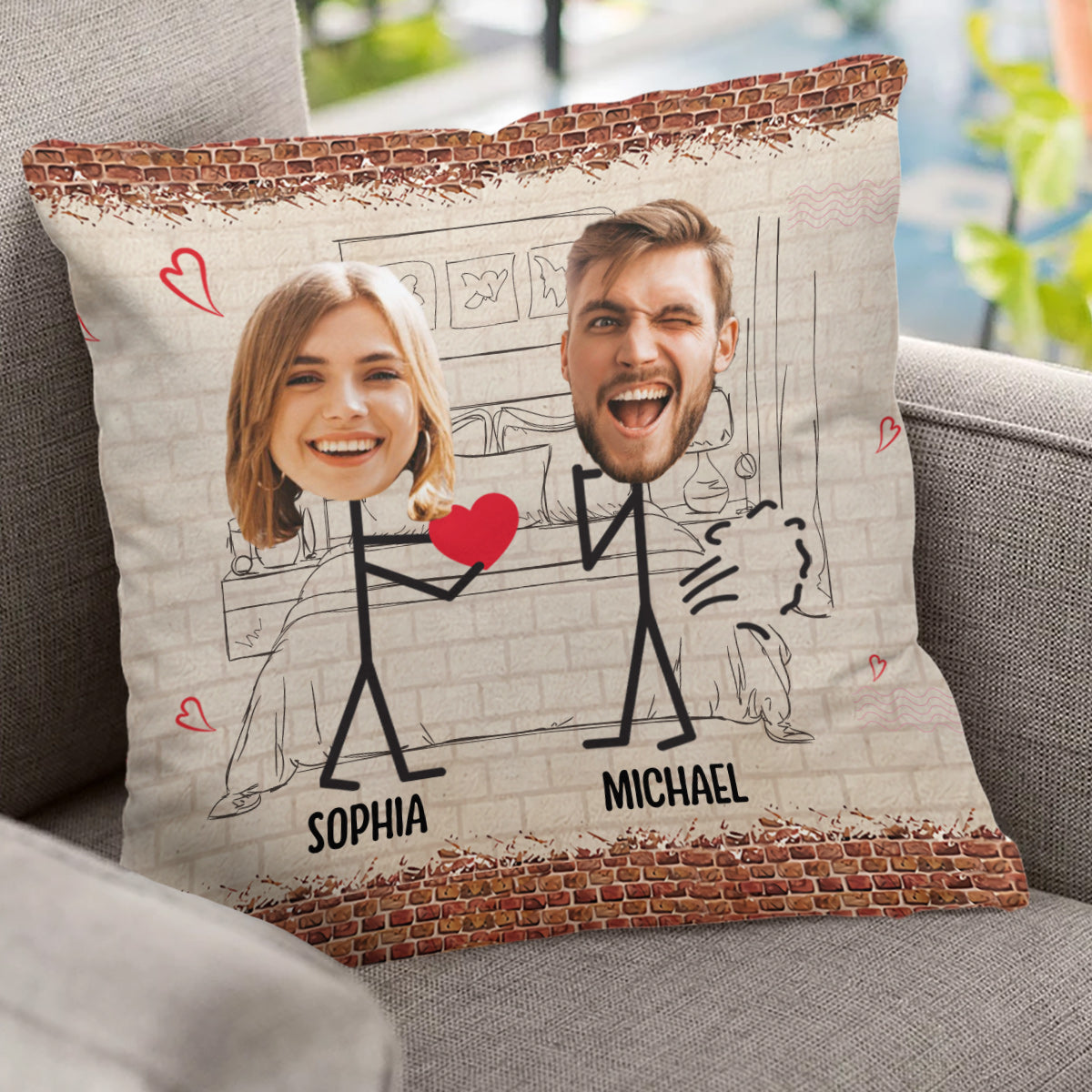 Your Fart Is Stink - Personalized Couple Throw Pillow