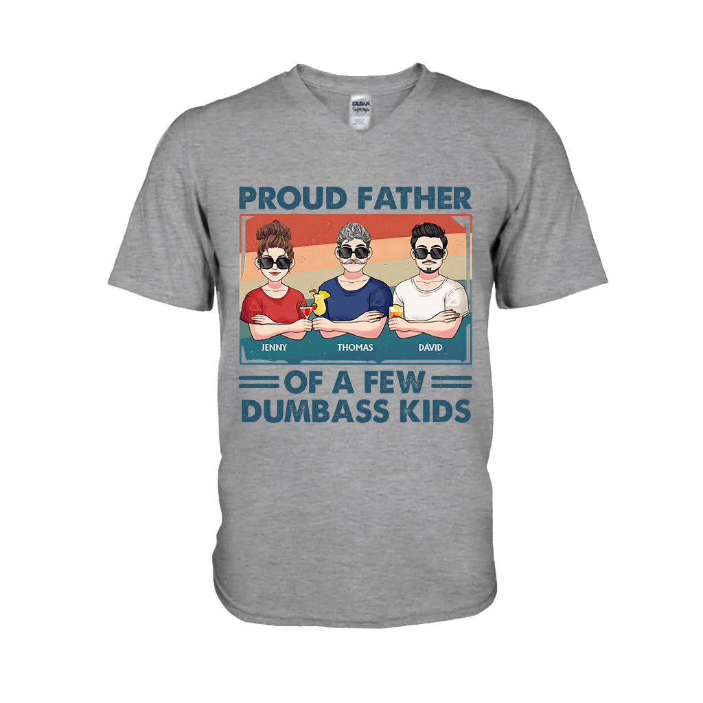 Proud Father Grandpa Mother Grandma Of A Few Dumbass Kids - Personalized Father T-shirt And Hoodie