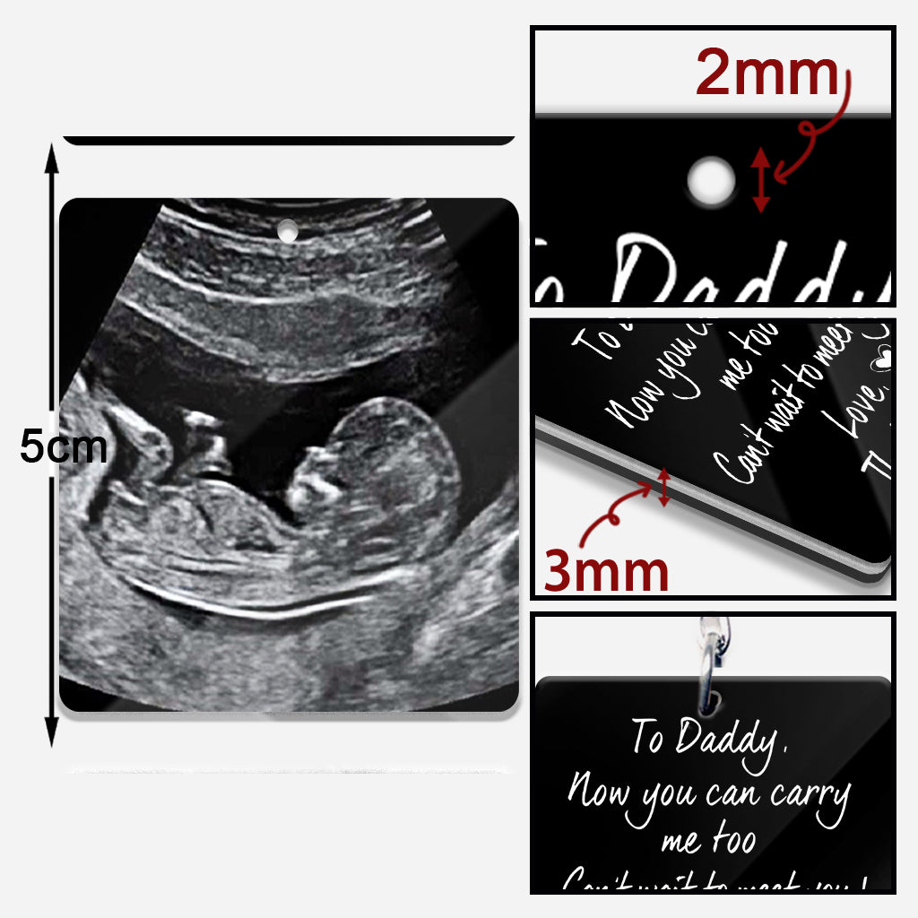 Custom Photo Now You Can Carry Me Too - Personalized Father Keychain