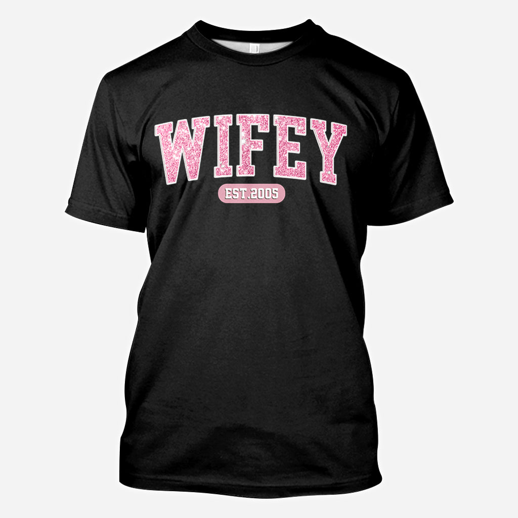 Wifey Est - Personalized Husband And Wife All Over Shirt