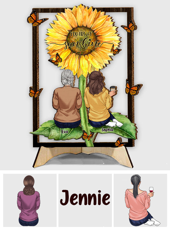 You Are My Sunshine - Personalized Mother 2 Layered Wood Sign / Wood Plaque