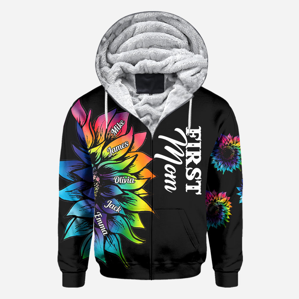 First Mother Now Grandma With Any Title And Kid Name - Personalized Mother All Over Shirt