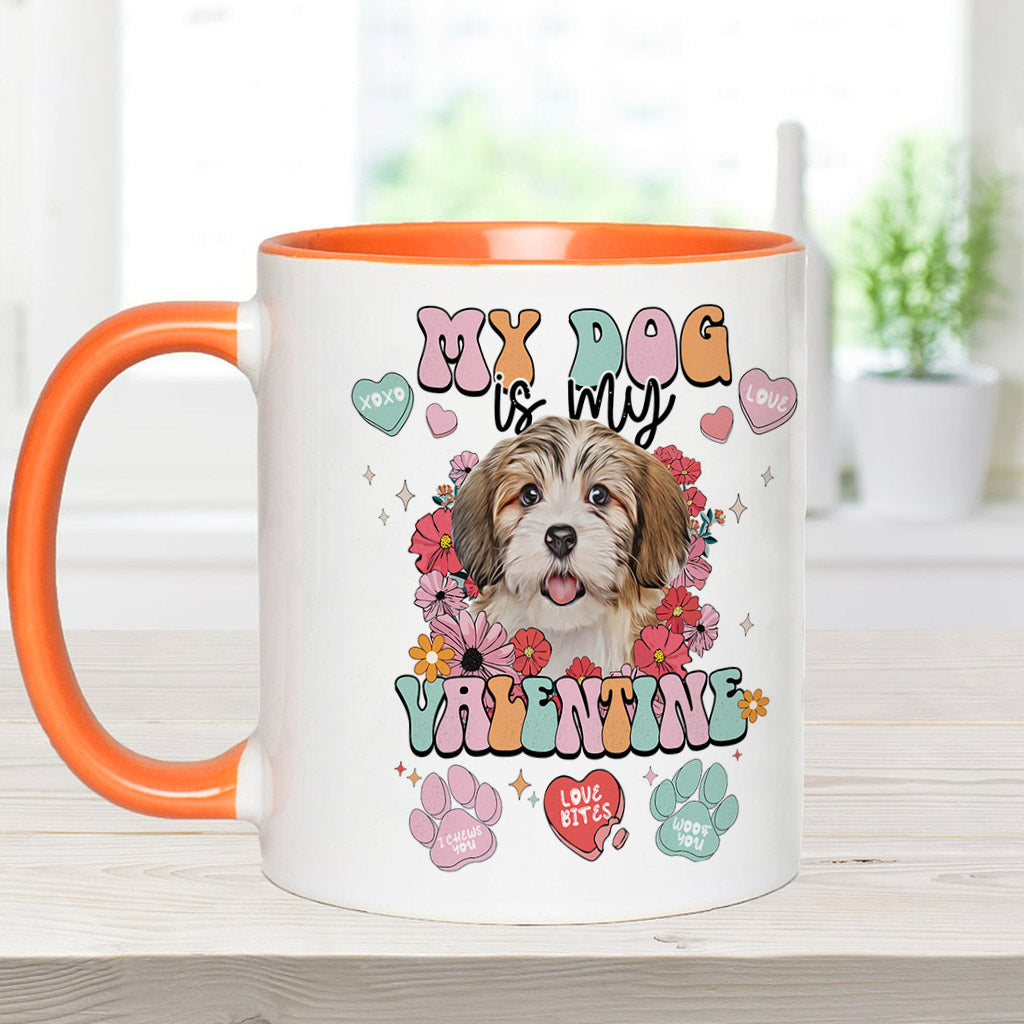 My Dog Is My Valentine - Personalized Dog Accent Mug