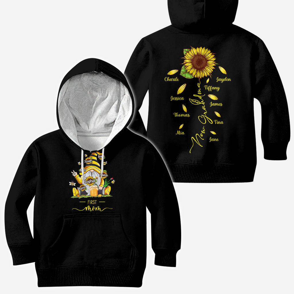 First Mother Now Grandma With Any Kid Name - Personalized Mother All Over Shirt