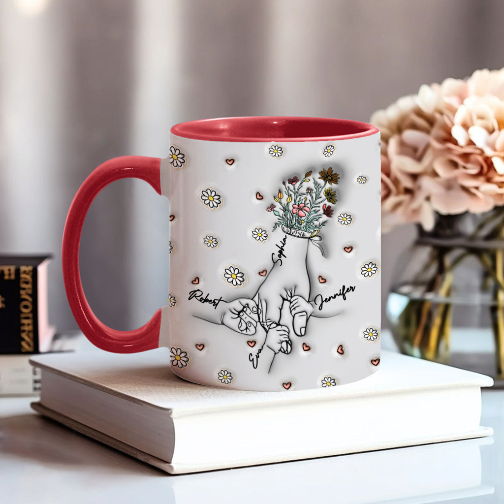 Holding Mom's Hand - Personalized Mother Accent Mug