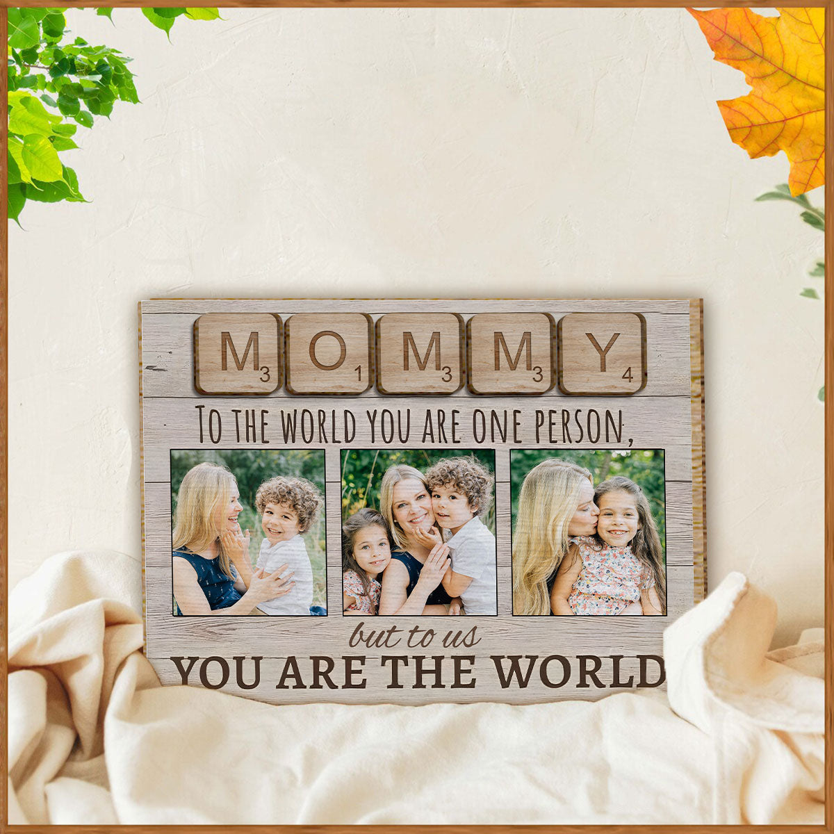 Mother Father To The World You Are One Person Photo Custom - Personalized Mother 2 Layered Wood Sign / Wood Plaque