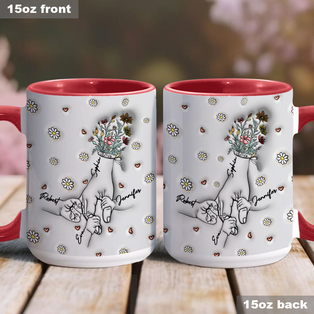Holding Mom's Hand - Personalized Mother Accent Mug