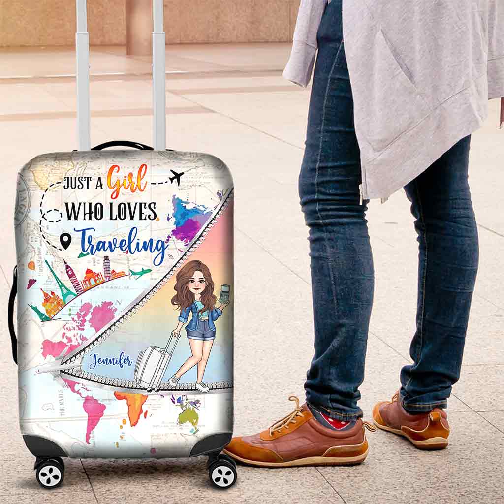 Just A Girl Who Loves Traveling - Personalized Travelling Luggage Cover