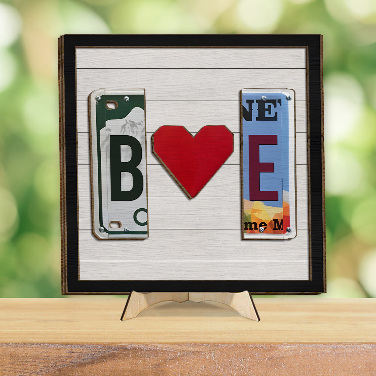 Any Letter Liscense PLate - Personalized Couple 2 Layered Wood Sign / Wood Plaque