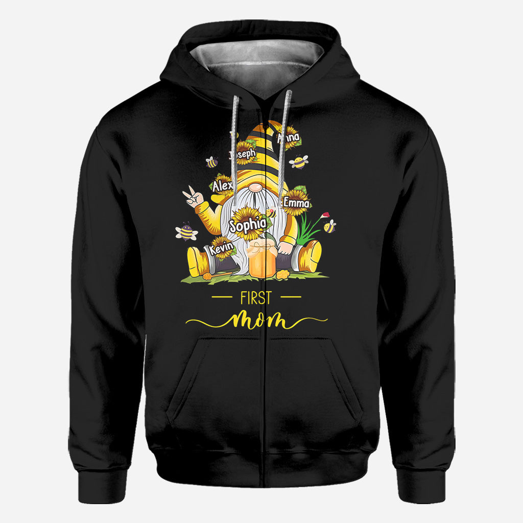 First Mother Now Grandma With Any Kid Name - Personalized Mother All Over Shirt