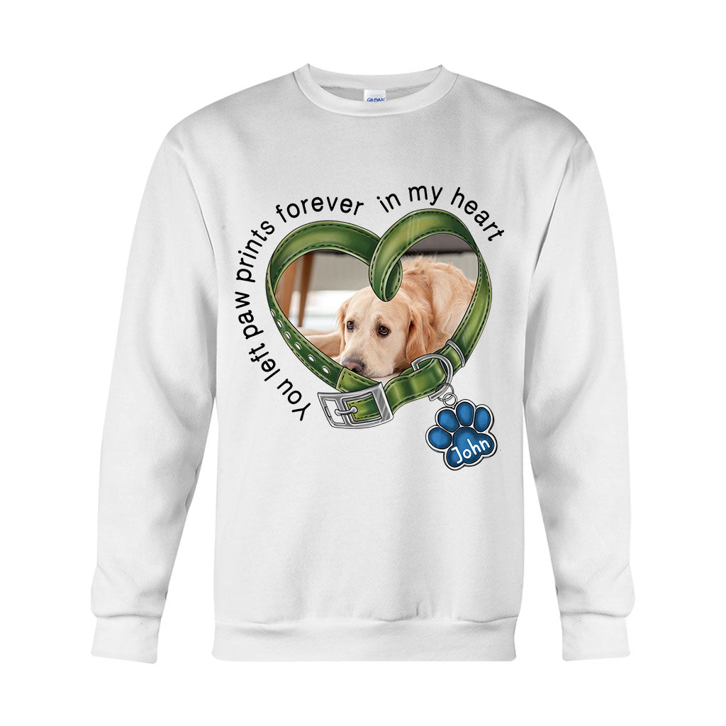 Tu as laissé des empreintes de pattes à jamais dans mon cœur - T-shirt et sweat à capuche personnalisés pour chien