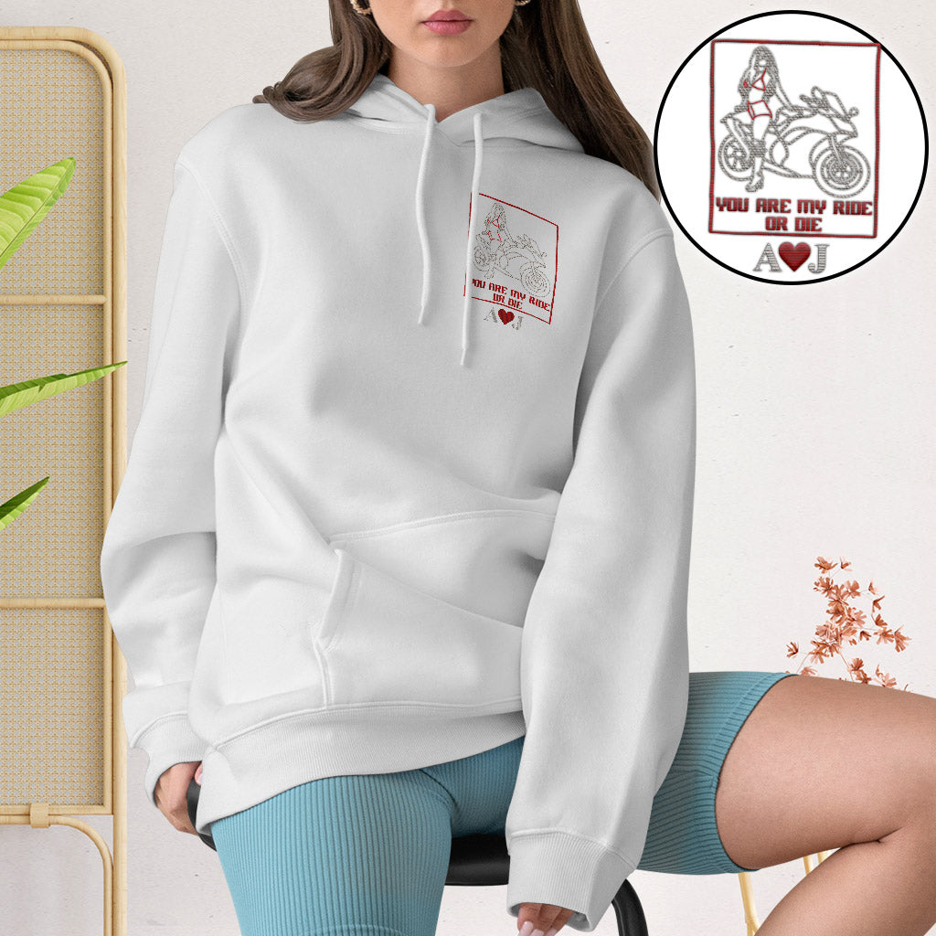 Ride Or Die - Personalized Biker Embroidered Hoodie
