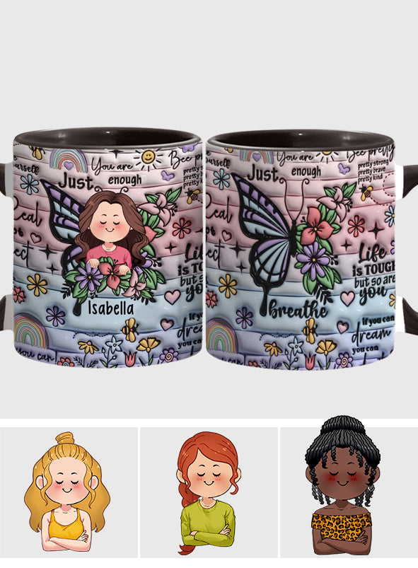 Positive Affirmations Butterflies Inspirational Quotes - Personalized Accent Mug