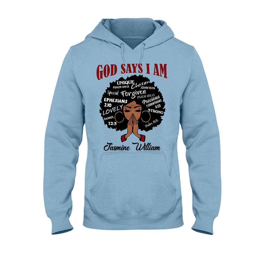 Dieu dit que je suis - T-shirt et sweat à capuche personnalisés pour afro-américains