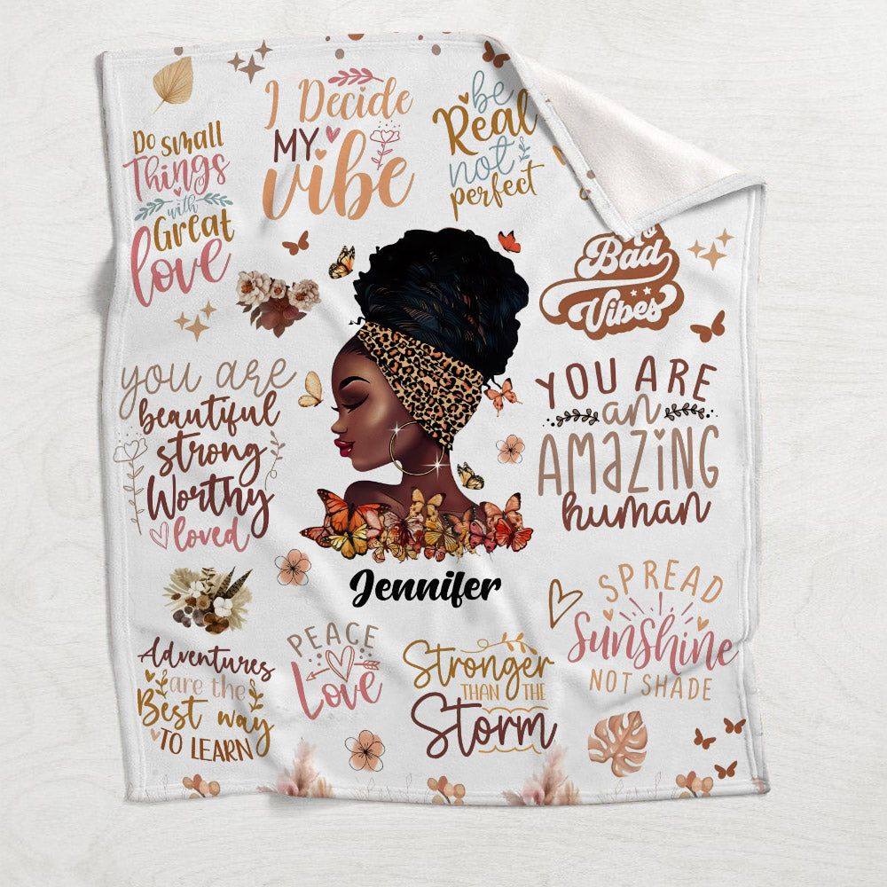 Ich habe meinen Vibe gewählt – personalisierte afroamerikanische Decke