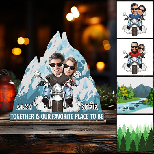 Together Is Our Favorite Place To Be - Personalized Biker 1 Layered Big Freestanding