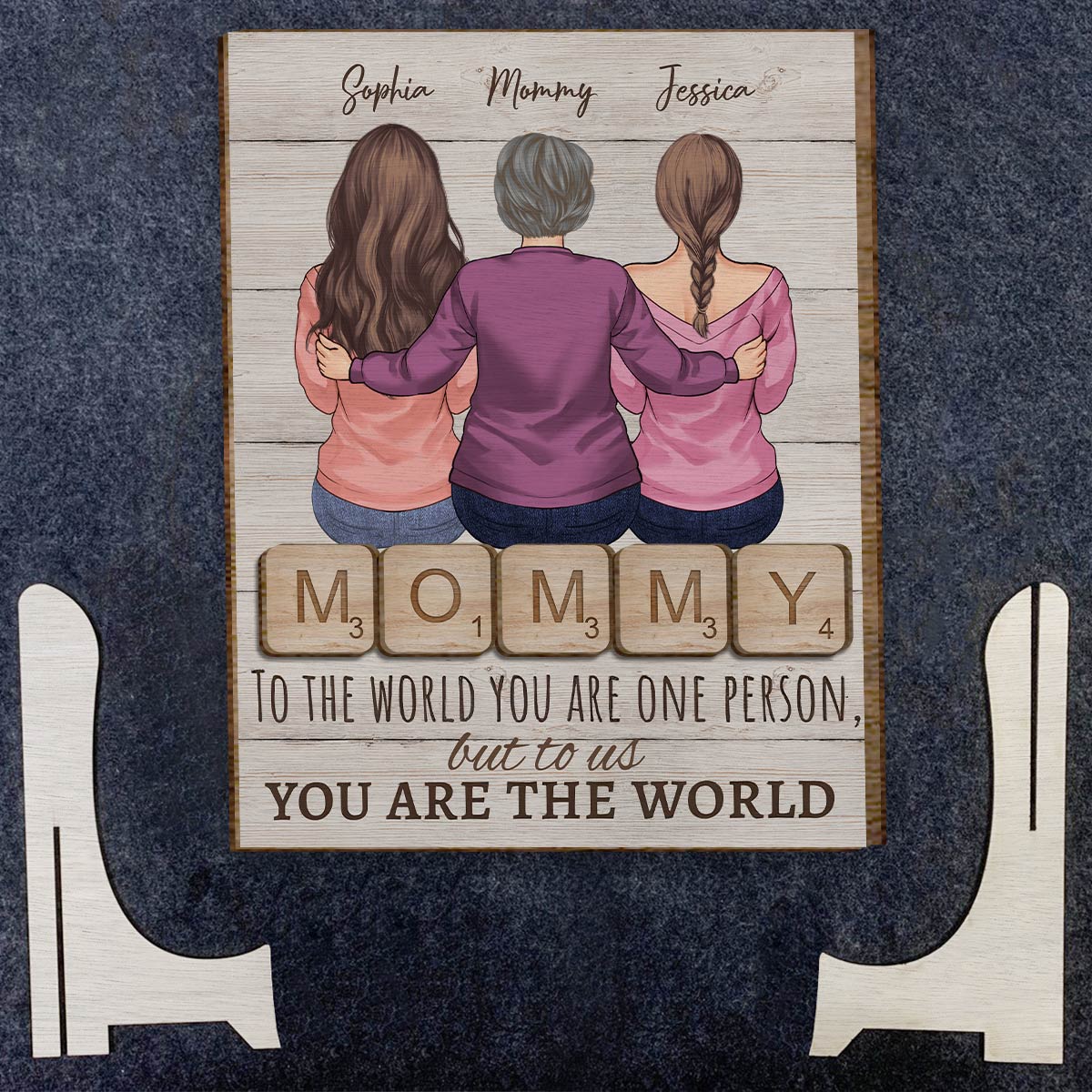 Mother Father To The World You Are One Person Photo Custom - Personalized Mother 2 Layered Wood Sign / Wood Plaque