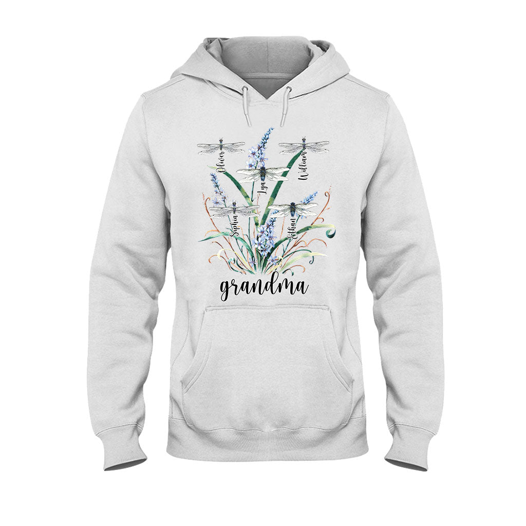 Grandma Mother Dragonfly - Personalized Grandma T-shirt And Hoodie