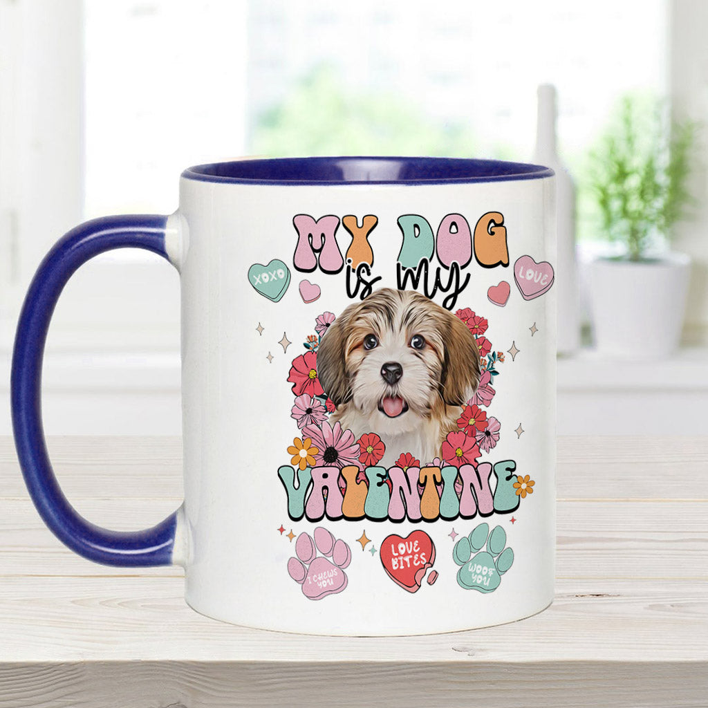 My Dog Is My Valentine - Personalized Dog Accent Mug