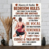 Bedroom&#39;s Rule Don&#39;t Forget To Lock The Door - Personalized Couple Canvas And Poster