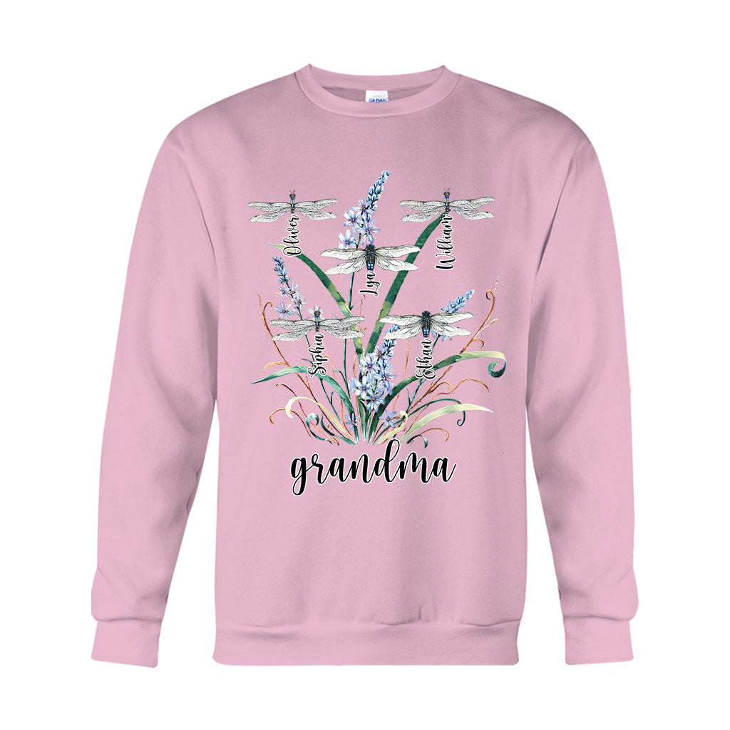 Grandma Mother Dragonfly - Personalized Grandma T-shirt And Hoodie