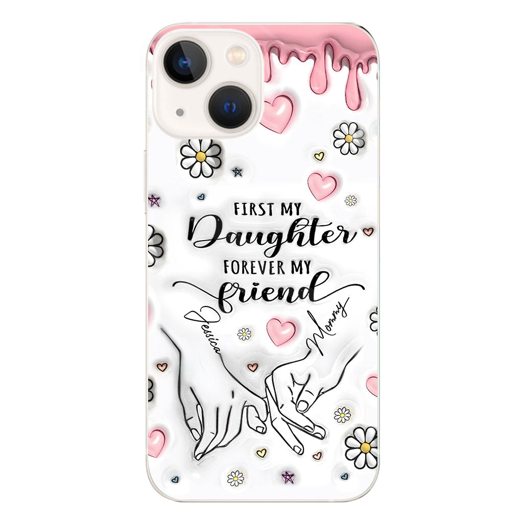 First My Mother Forever My Friend - Personalized Mother Clear Phone Case