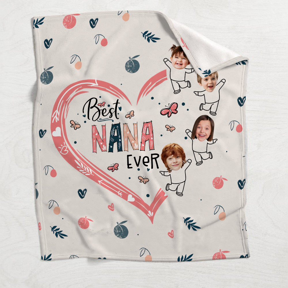 Best Nana Mom Ever Photo Custom - Personalized Grandma Blanket