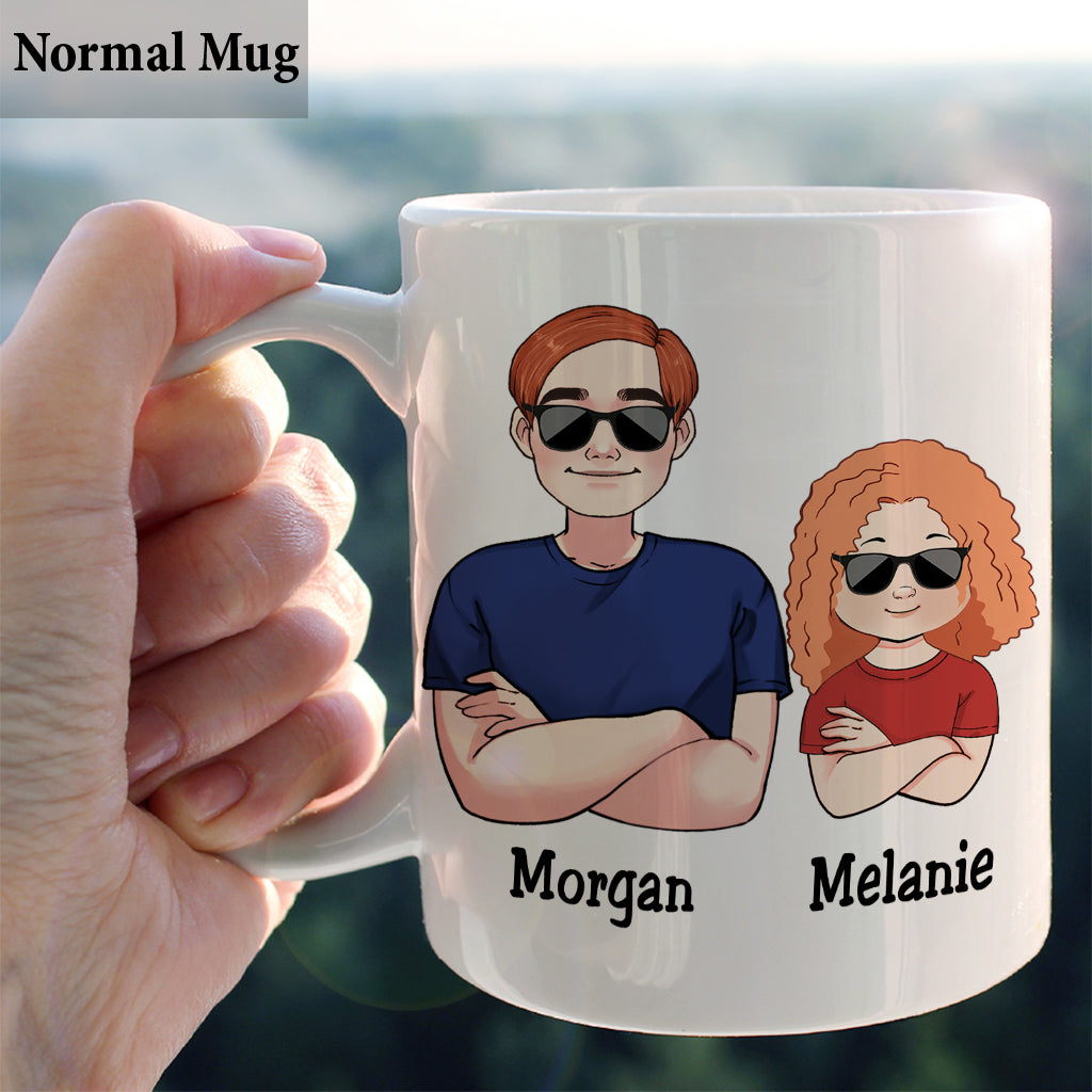 Like Father Like Daughter Fist Bump Handshake - Personalized Father Mug